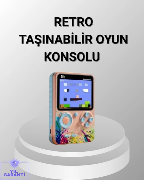 Mini Retro Oyun Konsolu 500 Oyunlu 3.0 İnç Ekran ve Şarjlı Batarya ürün görseli 1