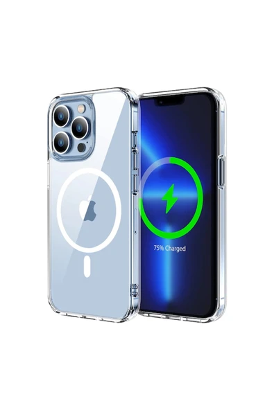 İphone 13 Pro Kılıf Magsafe Wireless Kablosuz Şarj Destekli Sağlam Slikon Darbe Emici Kılıf ürün görseli 1