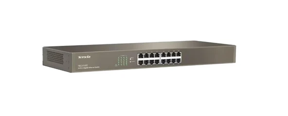 Tenda TEG1016G 16 Port 10-100-1000 Mbps 19" Switch Çelik Kasa Rack Mount ürün görseli 1