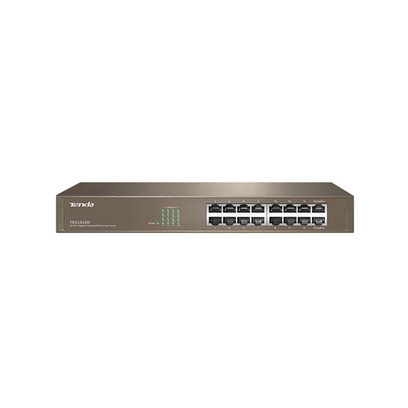 Tenda TEG1016D 16 Port 10-100-1000 Mbps Switch Çelik Kasa Rack Mount ürün görseli 1