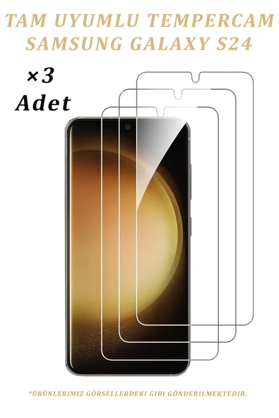 3 ADET Samsung Galaxy S24 Uyumlu Temperli Cam Ekran Koruyucu Kırılmaz Cam (3 ADET) ürün görseli 1