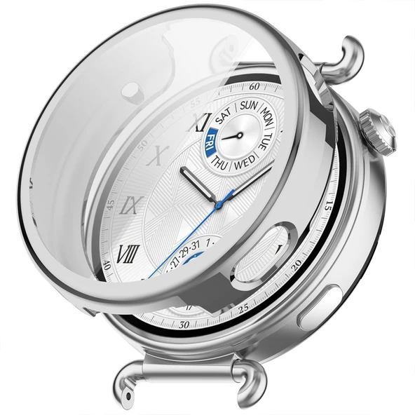 Sneezy Huawei Watch Gt6 41mm Tpu Yumuşak Silikon Kasa Ve Ekran Koruyucu  Gümüş ürün görseli 1