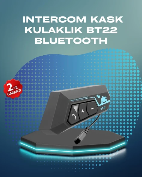 BT22 Kask Bluetooth Kulaklık Su Geçirmez Motosiklet İletişim Sistemi ürün görseli 1