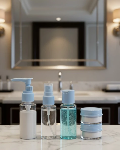 Kompakt 5 li Seyahat Banyo Şişe Takımı Çantalı ürün görseli 1