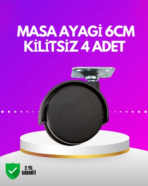 Masa ve Koltuk İçin Kilitsiz Tekerlek Seti 6 cm ürün görseli 1