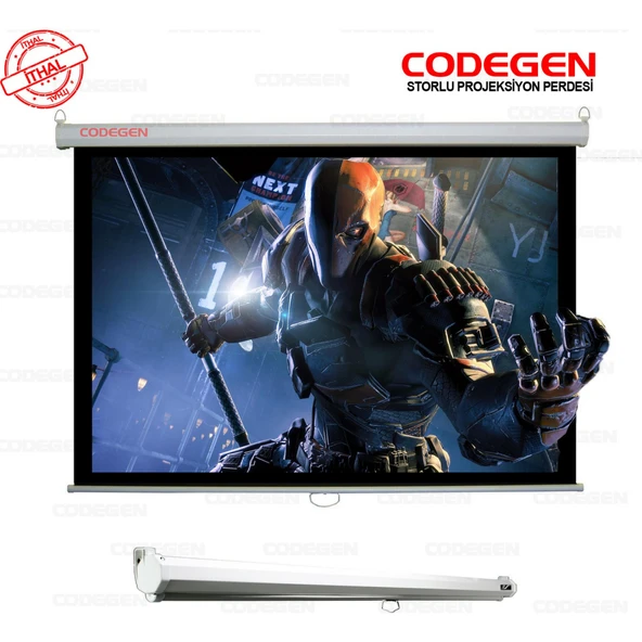 Codegen AX-24 STORLU PROJEKSİYON PERDESİ 240x200 (Arkası Siyah Fonlu - Duvar/Tavan Asılabilir)(1923) ürün görseli 1