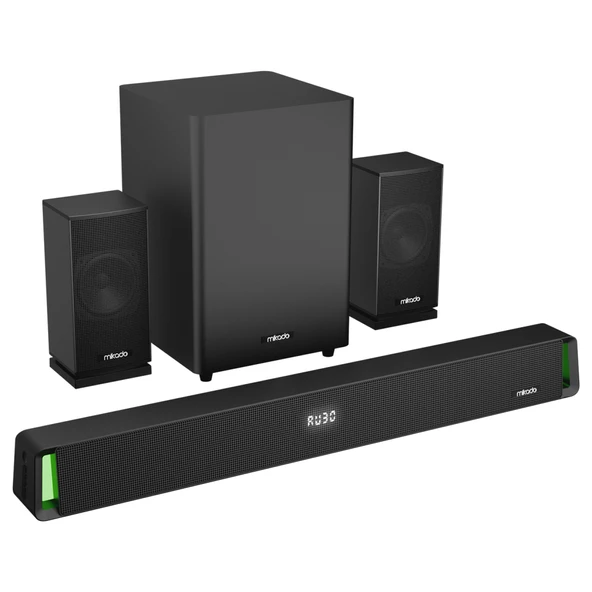 MIKADO MD-SBT35 160W 5+1 Masaüstü BT/AUX/USB/HDMI/OPTICAL Soundbar Siyah Kasa Ev Sinema Sistemi(1923) ürün görseli 1