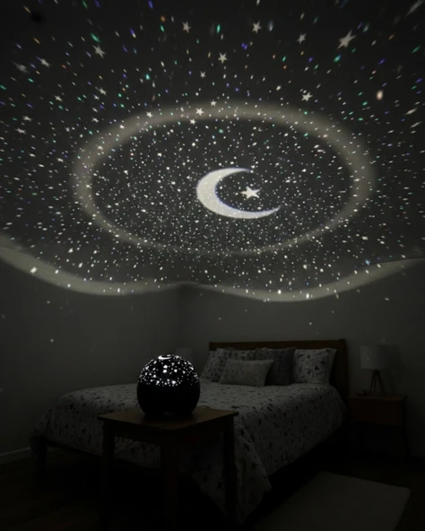 Fişli Yıldız Projektör Gece Lambası Müzikli ürün görseli 1