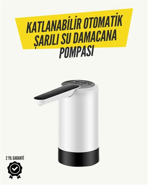 8000mAh Şarjlı Damacana Su Pompası | Tek Tuşla Otomatik Su Alımı | 40-80 Sn Dolum | Katlanabilir Tasarım ürün görseli 1