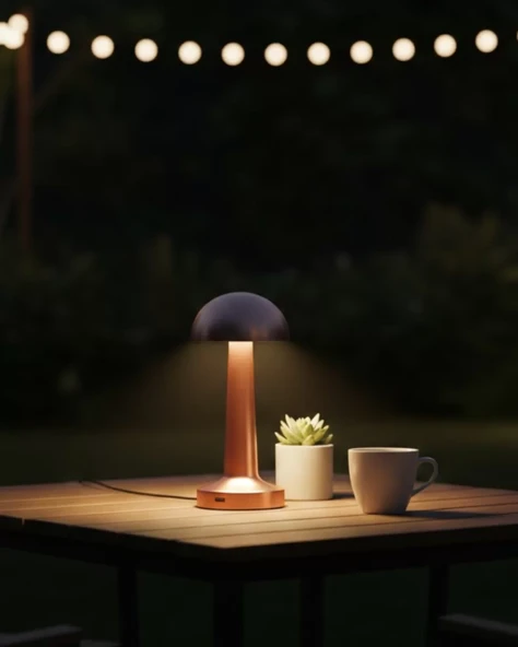 Modern Bronz Masa Lambası 3 Renk LED Dokunmatik Şarjlı Model ürün görseli 1