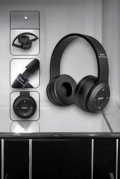 Kulak Üstü TF Kart ve AUX Destekli Ergonomik Bluetooth Kulaklık ürün görseli 1