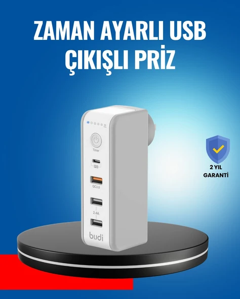 Ev ve Ofis İçin Zaman Kontrollü Çoklu Şarj Cihazı ürün görseli 1