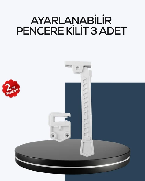 Çocuk Güvenliği İçin Cam Pencere Kilidi 3 Adet ürün görseli 1