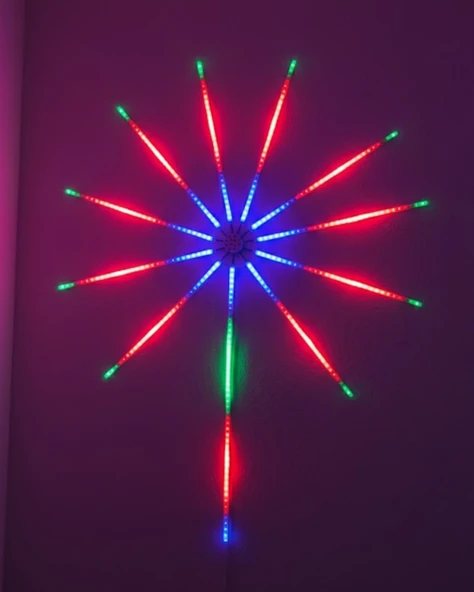 Akıllı RGB LED Havai Fişek Duvar Lambası Kumandalı ve Uygulama Kontrollü ürün görseli 1