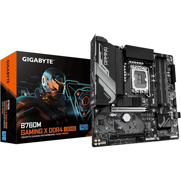 GIGABYTE Anakart B760M GAMING X DDR4 GEN5 - 14. nesil Intel Core işlemcileri, 8+1+1 fazlı VRM, 3200 MHz DDR4, 2xPCIe 4.0 M.2 ürün görseli 1