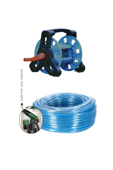 Taflan Tf6230 Hortum Makarası, Şeffaf Silikonlu Hortum 1/2" 20 Mt Ve 2 Fonk. Uç ürün görseli 1