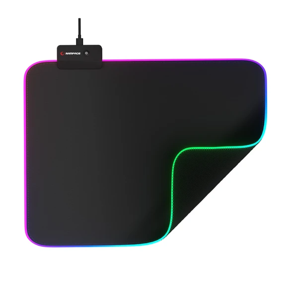 Rampage MP-23 BLITZ M RGB 252x328x3mm RGB Led Gaming MOUSE PAD (Siyah)(1923) ürün görseli 1
