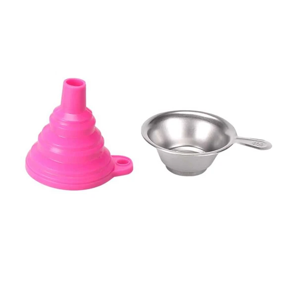 SLA 3D Yazıcı UV Reçine Filtre(Süzgeç)-Silikon Huni Seti - Pembe ürün görseli 1