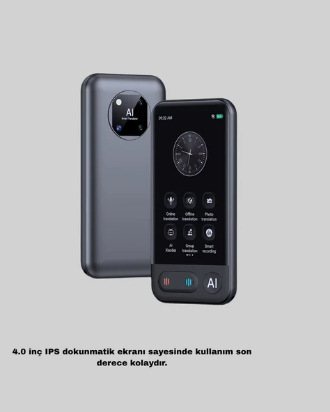 Taşınabilir Akıllı Sesli Çeviri Cihazı - 139 Dil Desteği Dokunmatik Ekran - Resim 5