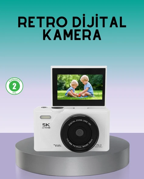 WiFi Bağlantılı 5K Ultra HD Dijital Kamera 75MP Otofokus ürün görseli 1