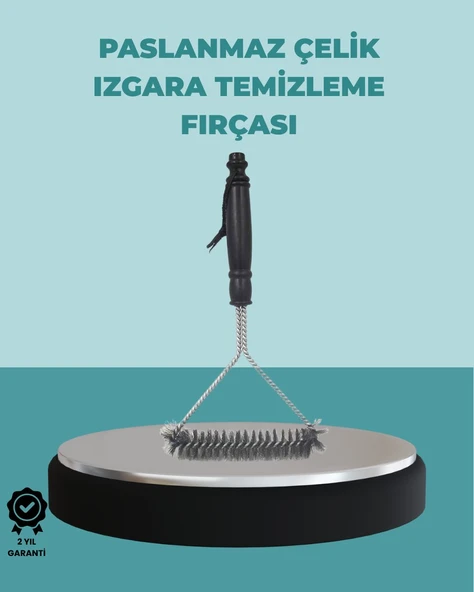 Uzun Saplı Paslanmaz Çelik Izgara Temizlik Fırçası ürün görseli 1
