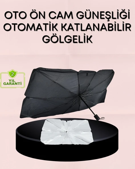 UV Korumalı Şemsiye Tipi Oto Güneşliği - Geniş Araç Uyumu ürün görseli 1