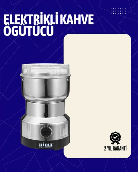 Elektrikli Sessiz Kahve Öğütücü | Çok Fonksiyonlu 200W AB Fişli Kolay Temizlenir ürün görseli 1