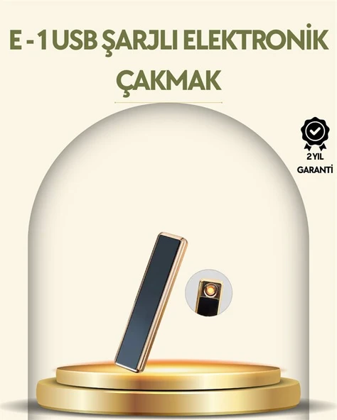 USB Şarjlı Alevsiz Elektronik Çakmak - Rüzgara Dayanıklı Gazsız Güvenli Kullanım ürün görseli 1