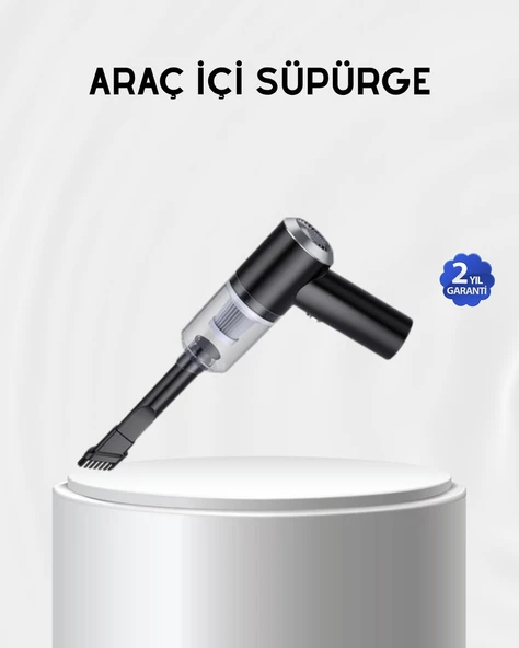 Kablosuz El Süpürgesi - Araç İçi Temizlik İçin 5500PA Güçlü Emiş USB Şarjlı ürün görseli 1