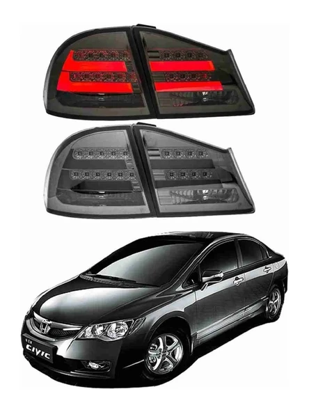 honda civic fd6 sedan 2007.2011 uyumlu füme led stop ürün görseli 1