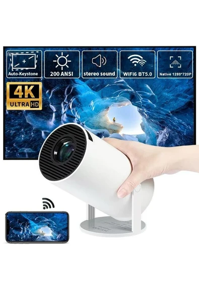 Ayaklı Projeksiyon Taşınabilir Mini Projektör Sinema Projektörü Android - Resim 5