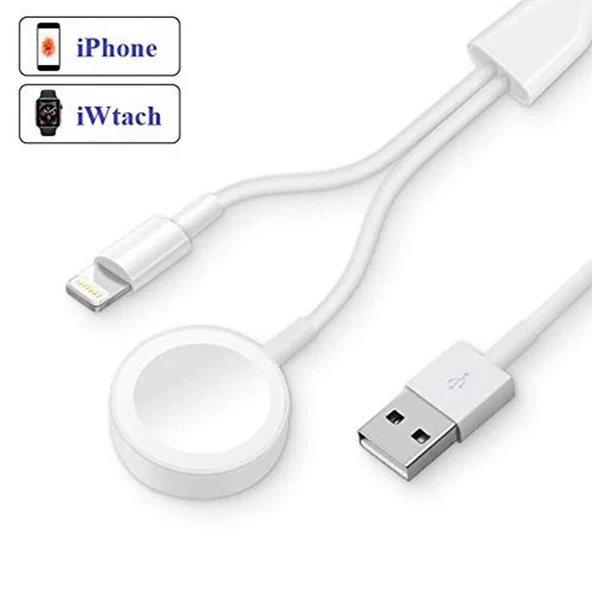 Ally 2in1 Apple Watch Şarj- İPhone Usb Şarj Kablosu-(5775) ürün görseli 1