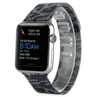 Ally Apple Watch 7-8 45mm 6-5-4 44mm Kayış Kordon Metal Milano Loop Kamuflaj 3-2-1 42mm-(5775) ürün görseli 1