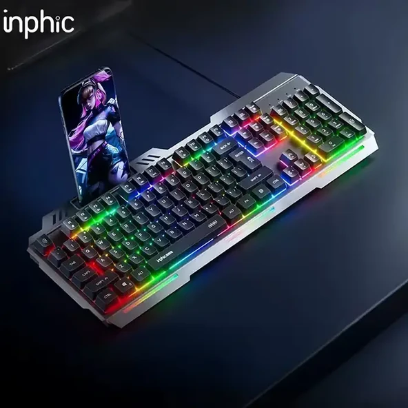 Inphic K2 USB Kablolu Oyun Klavyesi 104-Key Sessiz Oyun Klavyesi Bilgisayar Laptop için Cep telefonu yerleştirme alanı-(5775) ürün görseli 1