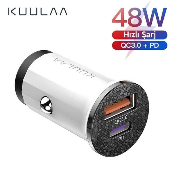 KUULAA 42W USB + Type-C Çift Çıkışlı Mini Hızlı Araç Şarj Cihazı-(5775) ürün görseli 1
