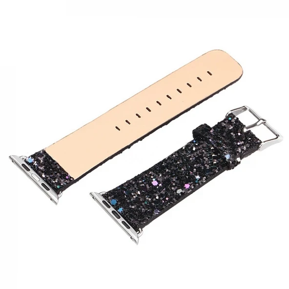 Ally Apple Watch 7-8 45mm 6-5-4 44mm Kordon Kayış Deri Sim İşlemeli 3-2-1 42mm-(5775) ürün görseli 1