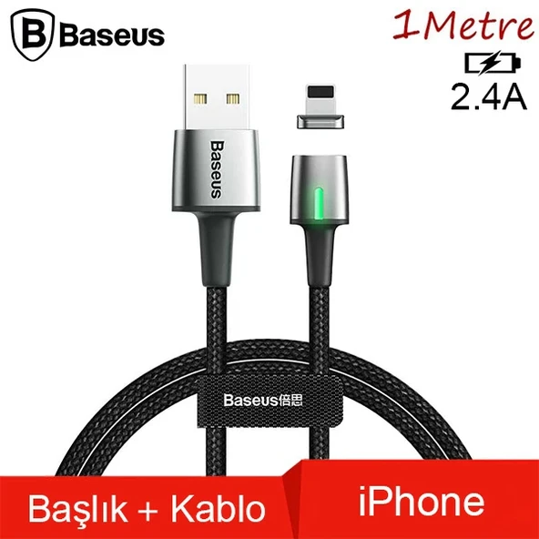 Baseus Zinc Magnetic Usb Kablo Şarj İPhone 14-13-12-11 1Metre-(5775) ürün görseli 1