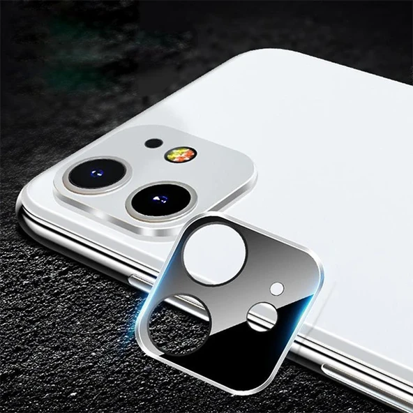 iPhone 11 6.1 İnch 3D Metal Kamera Koruyucu Metal Lens-(5775) ürün görseli 1