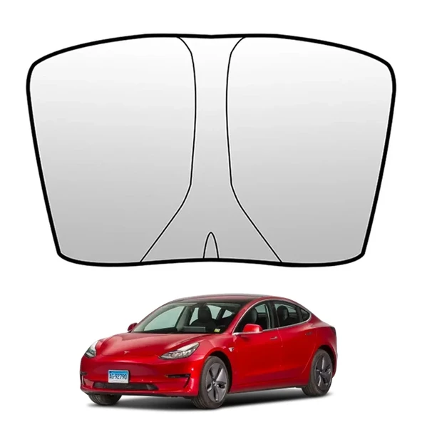 Ally Tesla Model Y Model 3 için Ön Cam Güneşliği Katlanır Ön Pencere Güneşlik-(5775) ürün görseli 1