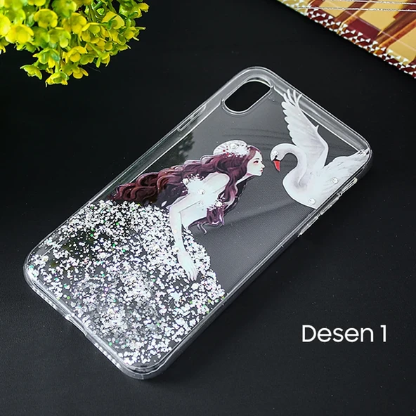 İphone X Xs 3d Diamond Elbise Şeffaf Silikon Kılıf-(5775) ürün görseli 1