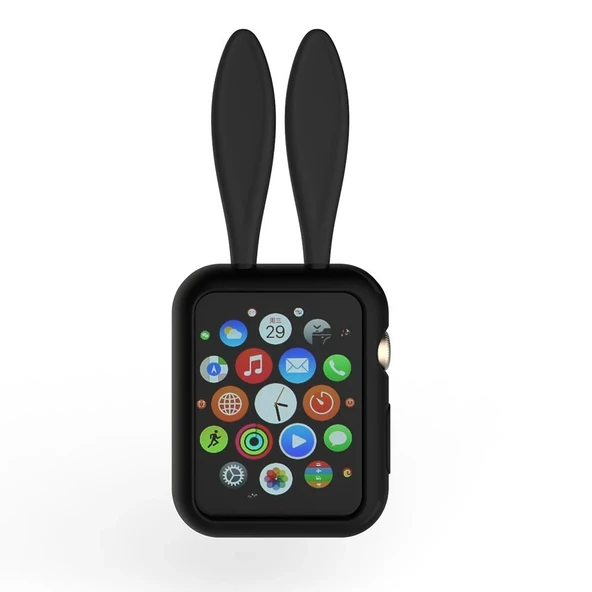 Ally Apple Watch 1-2-3-4 42mm Tavşan Figürü Silikon Kılıf-(5775) ürün görseli 1