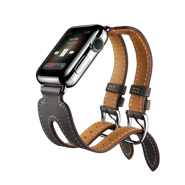 Ally Apple Watch 7-8 41mm 6-5-4 40mm Çift Kayış Kordon Kayış 3-2-1 38mm-(5775) ürün görseli 1