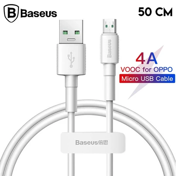 Baseus Mini White Micro USB 4A OPPO VIVO Dash Usb Şarj Kablosu 0.5cm-(5775) ürün görseli 1