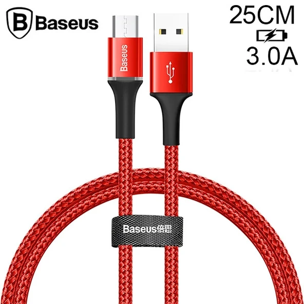 Baseus halo Mikro Usb 3A Hızlı Şarj 0.25CM Kısa Power Bank için Şarj Kablosu-(5775) ürün görseli 1