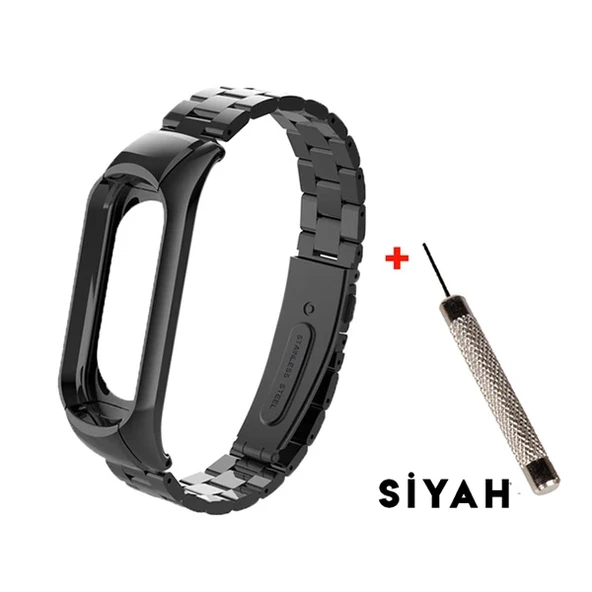 Xiaomi Mi Band 3 Aklıllı Saat 3 Bakla Çelik Kayış Kordon-(5775) ürün görseli 1