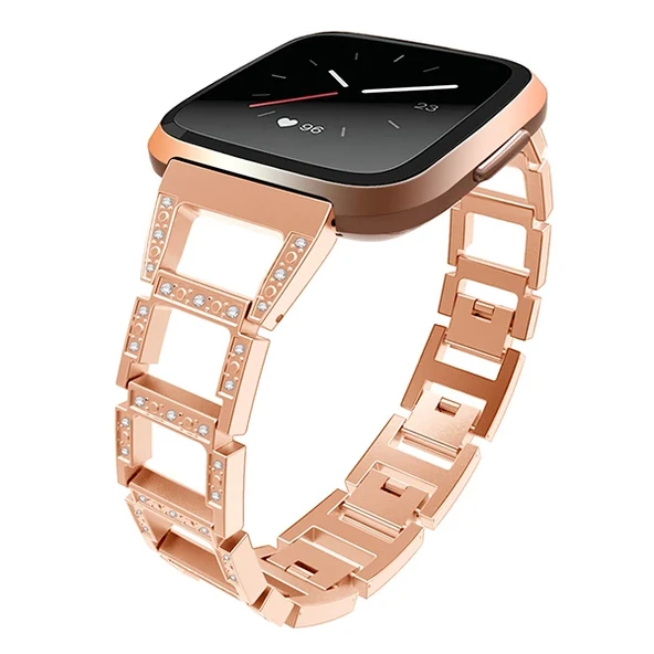 Fitbit Versa Metal Diamond İşlemeli Akıllı Saat Kayış Kordon-(5775) ürün görseli 1