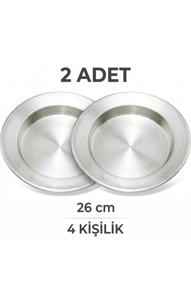 Alüminyum 2 Adet 4 Kişilik 26cm Kadayıf Künefe Tatlı Pişirme Tepsisi Tabağı ürün görseli 1