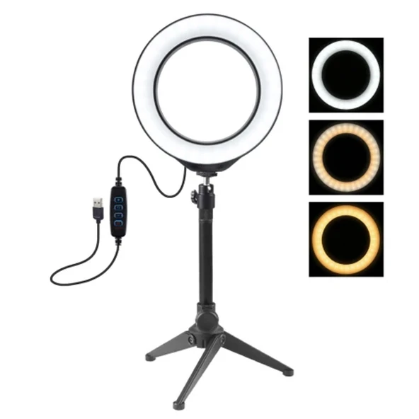 PULUZ 6.2CM PKT3032 Led Işık 16cm Stand YoutuberCanlı Yayın Selfie TikTok Makeup-(5775) ürün görseli 1