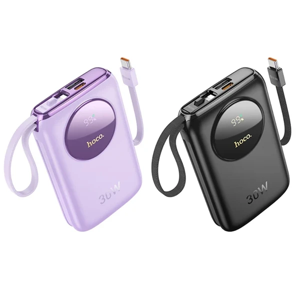 HOCO Q19 Lucky 10000mAh 30W Dijital Göstergeli Kablolu Powerbank-(5775) ürün görseli 1