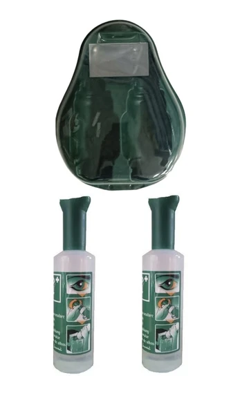 Göz Duşu Solüsyonu İstasyonu Set (Braun Yeşil Kapak Göz Solusyon 500 Ml 2 Adet) ürün görseli 1